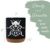 Elanze Designs 8 inch Floral Beetle Large Ceramic Kitchen Utensil Holder Black and White Crock with Cork Base - 2 of 4