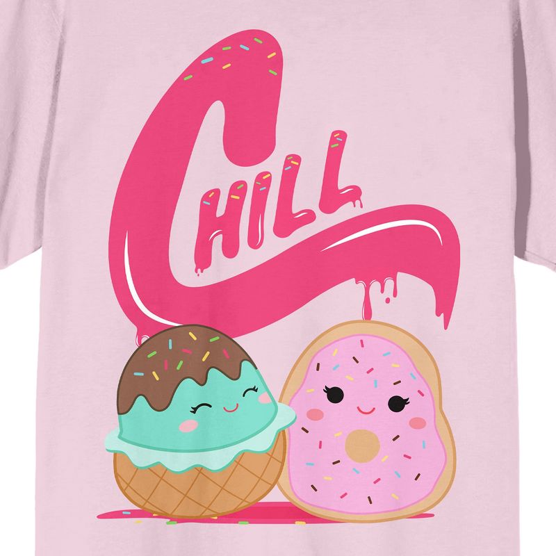 Squishmallows Chill Crew Neck Short Sleeve Cradle Pink Adult T-shirt, 2 of 4