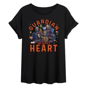 Women's - Marvel - Guardian Of Your Heart Valentine Oversized Graphic T-Shirt - 1 of 4