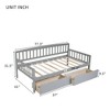 Twin-Size Pine Wood Daybed with Dual Storage Drawers and Convertible Sofa Bed Feature, Equipped with a 10-Slat Support System - 3 of 4