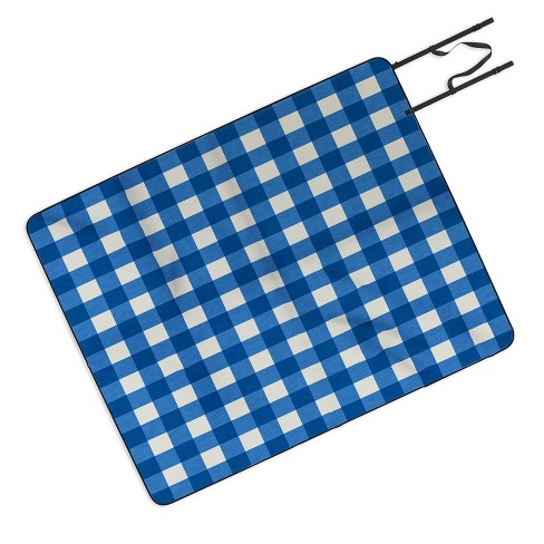 Blue checkered picnic discount blanket