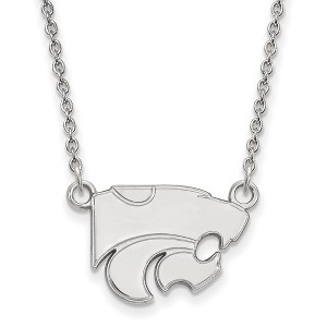 Black Bow Jewelry 14k White Gold Kansas State Wildcats NCAA Necklace 18 Inch - 1 of 4