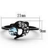 Slickblue Stainless Steel Ring, Women's Ring, Dolphin Design, Sea Blue Crystal, IP Black Finish, Sizes 5-10 - 2 of 4