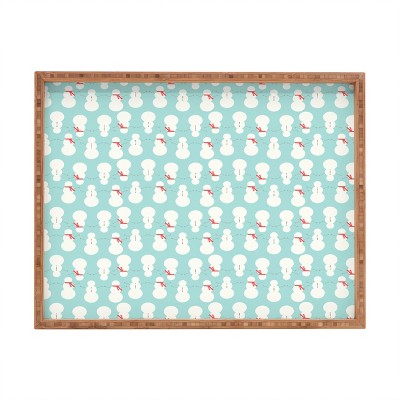 Allyson Johnson Cute Snowmen Rectangular Tray -Deny Designs