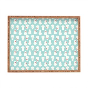 Allyson Johnson Cute Snowmen Rectangular Tray -Deny Designs - 1 of 2