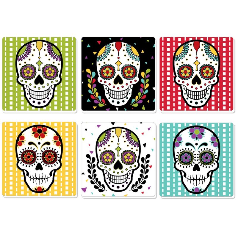 Big Dot of Happiness Day of the Dead - Sugar Skull Party Decorations - Drink Coasters - Set of 6, 1 of 9