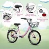 SEVOBAL Bicycles 20 Inch Kids Bike with Coaster Brake V-Brake Lightweight Steel Frame for Boys and Girls, Pink, 55.9"*21.2"*31.5" - 3 of 4