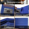 BEAFUP Men's Thin Wallet,Simple Leather RFID-Blocking Dual Folding Credit Card Holder Gives For Men Mini Wallet,Coin Wallet,Black & Blue - 4 of 4