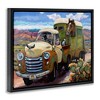 Stupell Industries Dogs Driving Vintage Rustic Truck with Horse Trolley Floating Frame Canvas Art, Black, 21" x 17" - 2 of 4