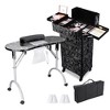 Byootique Folding Manicure Nail Table 4in1 Rolling Makeup Train Case - 3 of 4