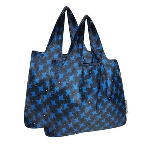 Wrapables Medium Foldable Tote Nylon Reusable Grocery Bags, Set of 2 - 1 of 4