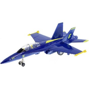 United States Navy Blue Angels F/A-18 Super Hornet Fighter Jet Die-Cast Toy with Pullback Action - 1 of 3