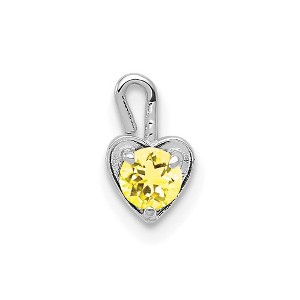Black Bow Jewelry Nov Synthetic Citrine 14k White Gold Heart Pendant Enhancer, 5mm - 1 of 4