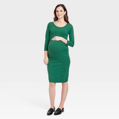 3/4 Sleeve Essential T-Shirt Maternity Dress - Isabel Maternity by Ingrid & Isabel™ Green