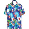 LA LEELA Men's Beach Short Sleeve Funny Santa Claus Party Dress Shirt Holiday Hawaiian Ugly Christmas Tree shirts for Men - 2 of 4
