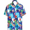 LA LEELA Men's Beach Short Sleeve Funny Santa Claus Party Dress Shirt Holiday Hawaiian Ugly Christmas Tree shirts for Men - image 2 of 4