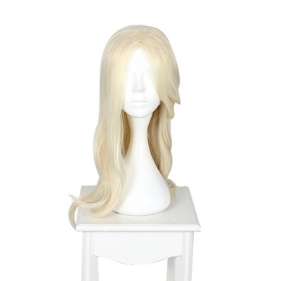 Unique Bargains Women's Curly Wigs 31" Beige with Wig Cap