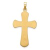 Black Bow Jewelry 14k Yellow Gold Hollow Beaded Edge Cross Pendant, 18 x 35mm - 3 of 4
