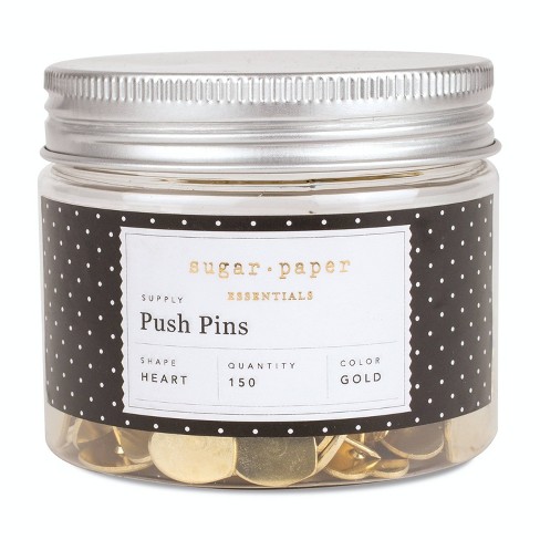 150ct Heart Shaped Push Pins Gold - Sugar Paper Essentials - image 1 of 4