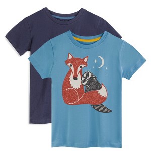 Mightly Toddler Fair Trade Organic Cotton Graphic Short Sleeve T-Shirt 2-pack - 1 of 3