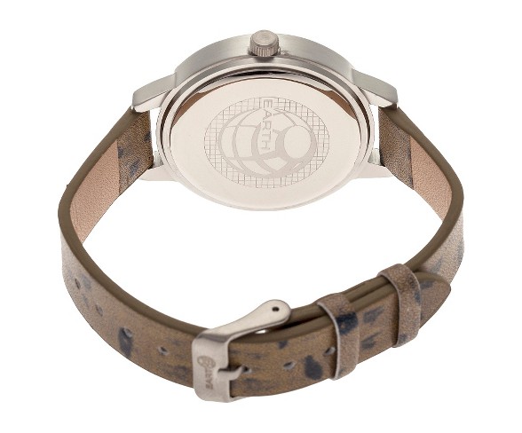 Women's Earth Autumn Wood Outer-Dial Polyurethane Strap Watch-Dark Brown
