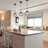 Modern Grey Pendant Light, Single Hanging Fixture with Spiral Texture for Dining Room or Entry - 4 of 4