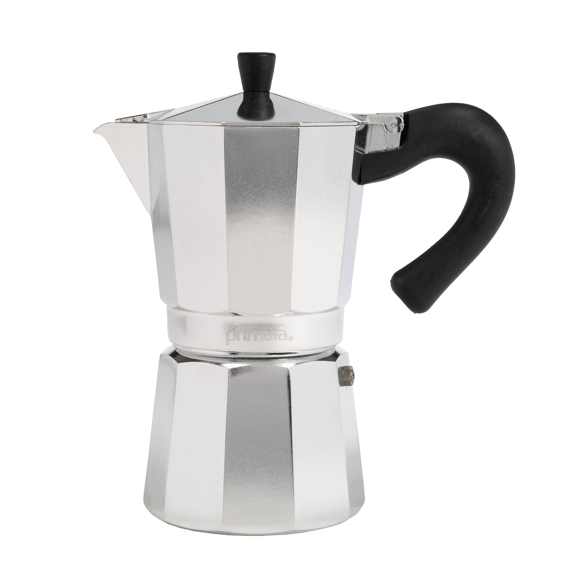 Primula Aluminum 9 Cup Stovetop Espresso Maker Polished: Manual Silver Coffee Maker, Hand Wash, Ground Espresso Use