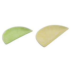 Transpac Dolomite Lemon and Lime Plates Set of 2 Multicolored Ceramic Dining Plates for Spring Decor - 1 of 1