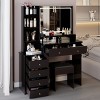 Vanity Desk Modern with LED Mirror and Drawer Storage for Bedroom 41in-3irtyhousy - 2 of 4