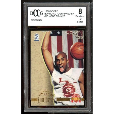 Kobe Bryant Rookie Card 1996 Score Board Autographed BK #15 BGS BCCG 8