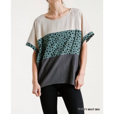 Women's Dalmatian Color Block Top - umgee