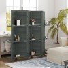 Aghana Digitals 5-Panel Gray Paulownia Wood Privacy Divider with 3 Storage Shelves, Foldable - 2 of 4