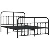 vidaXL Black Metal Bed Frame with Headboard and Footboard, Robust Steel Construction, Under Bed Storage Space - 4 of 4
