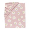 Lambs & Ivy Daisy Dreams Breathable 100% Cotton Baby Fitted Crib/Toddler Sheet - Pink - 3 of 4