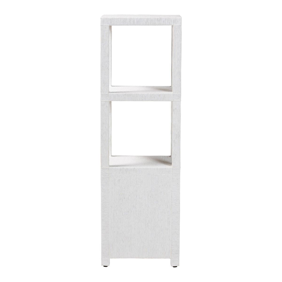 bali & pari Xavier Grasscloth Tall Storage Cabinet White/Gold - thumbnail 5