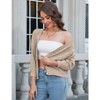 Coolmee Women's 3/4 Sleeve Crochet Cardigan Button Down  Cropped Knit Shrug Bolero Lightweight Sweaters Top - 4 of 4