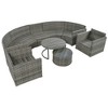 YOOCOZZ 9-Piece Half-Moon Patio Conversation Set - Modern Wicker Sofa - 4 of 4