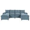 TiramisuBest U-Shaped Chenille Sectional Sofa with Adjustable Armrest Pillows - 3 of 4