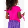 RuffleButts Toddler Girls UPF50+ Active Raglan Bow Shirt - Neon Magenta, 3T - 4 of 4