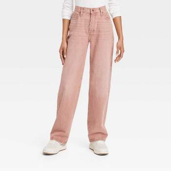 Women's High-rise Straight Trousers - A New Day™ Pink 6 Short : Target