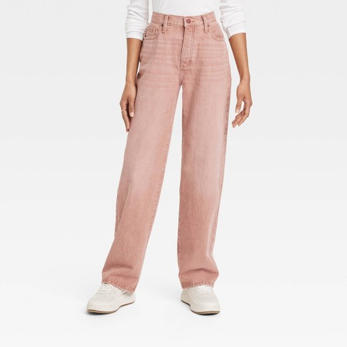 Women's Mid-rise 90's Baggy Jeans - Universal Thread™ Clay Pink 00 : Target