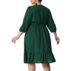 Agnes Orinda Women's Plus Size Square Neck Swiss Dots Wedding Empire Waist Ruffle Hem Chiffon Midi Dresses - 4 of 4