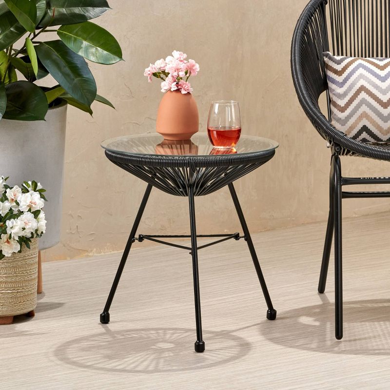 Nusa Faux Rattan Modern Side Table - Christopher Knight Home, 3 of 7