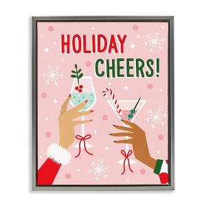 Stupell Industries Holiday Cheers Celebratory Cocktails Floating Frame Canvas Art - 1 of 4