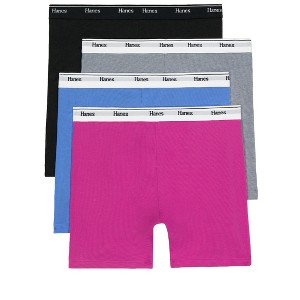 Hanes Originals Women's Mid-Thigh Boxer Brief Underwear, Breathable Stretch Cotton, 4-Pack - 1 of 4