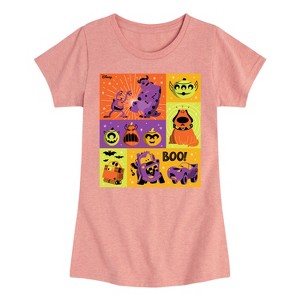 Girls' - Disney - Halloween Movie Grid Fitted Short Sleeve Graphic T-Shirt - 1 of 4
