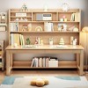 Solid Wood Desk, Home Office Desk, Kids Study Table, Writing Table With Hutch And Drawers - 2 of 4