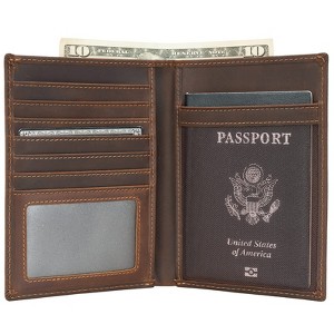 Generic  RFID Blocking Leather Passport Holder Travel Wallet For Men and Women - 1 of 4