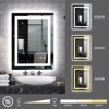 LED Bathroom Mirror 24x32 inch with Front and Backlight, 3 Colors Dimmable, Enhanced Anti-Fog Wall Mounted Lighted Vanity Mirror - 4 of 4