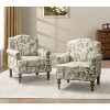 Set of 2 Yahweh Wooden Upholstered Armchair with Panel Arms and Camelback for Bedroom| ART OF LIVING DESIGNS - 2 of 4